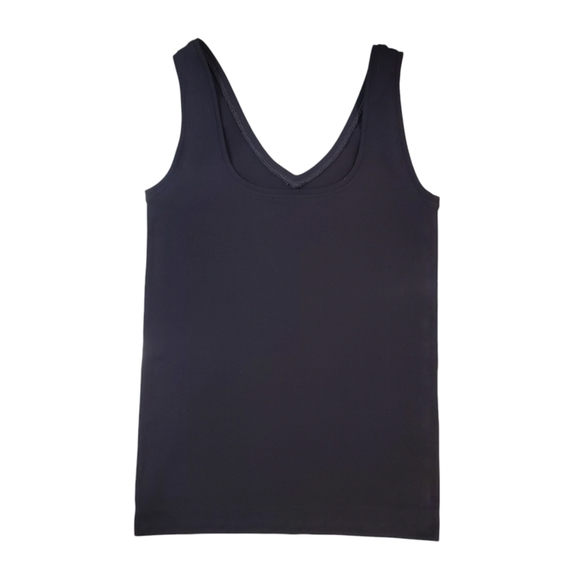 White House Black Market Tank Top V Neck Nylon Stretch Black Size XSmall - Picture 2 of 6